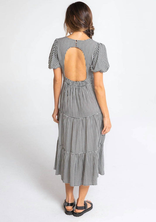 Lovestitch - Gingham Puff Sleeve Midi Dress