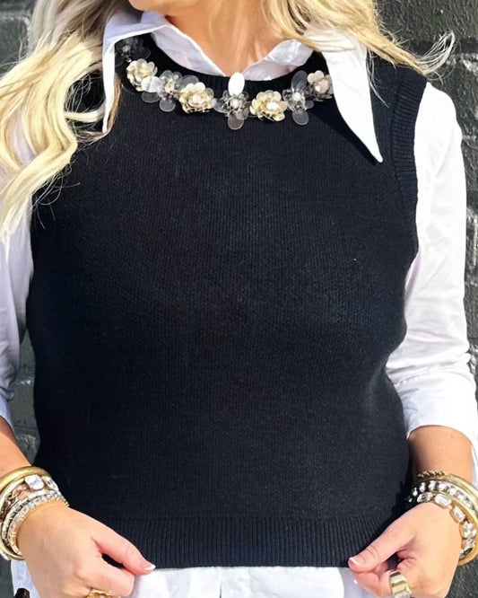 English Factory - Sleeveless Sweater Top