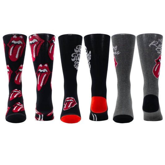 Perri’S Socks - Men's 3 Pair The Rolling Stones Assorted Crew Socks