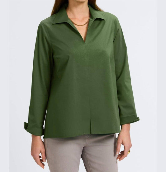 Foxcroft - Agnes No Iron Stretch Popover Blouse