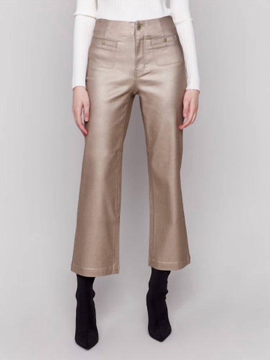 Charlie B - Metallic Wax Flared Pants