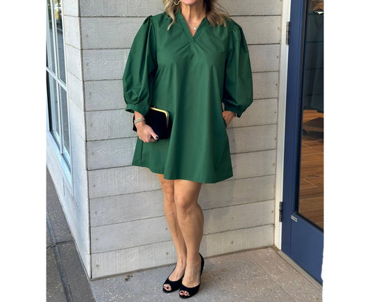 Entro - Kiley V-neck Puff Sleeve Mini Dress