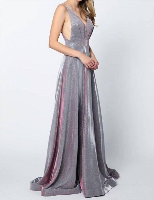 Ladivine - Long Glitter Crepe Prom Dress