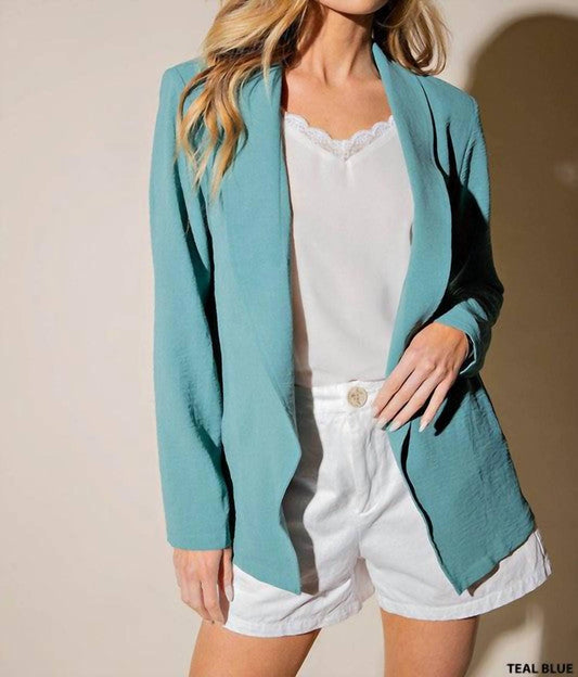 Kori - Kristi Pleated Sleeve Blazer