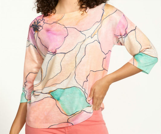 Fdj - 3/4 Sleeve Drop Shoulder Boat Neck