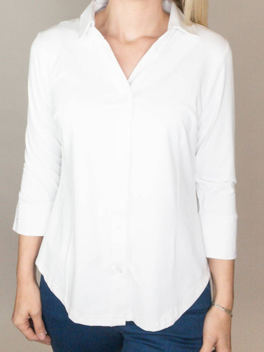 Lulu-B - Button Down Three-quarter Blouse