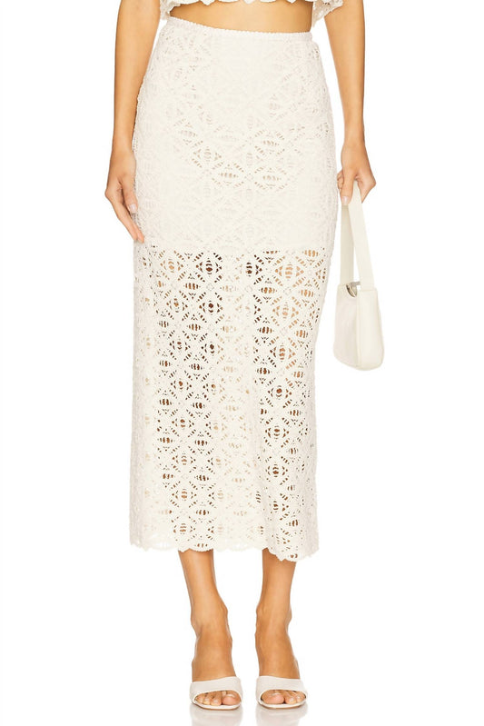 Sabina Musayev - Anaya Lace Textire Midi Skirt