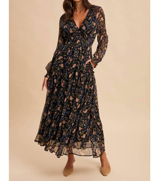 In-Loom - Long Sleeved Smocked Maxi Dress