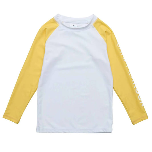 Snapper Rock - Boys White Sustainable Long Sleeve Rash Top