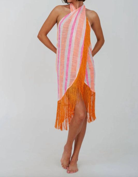 Pitusa - Fringed Crossover Mini Dress