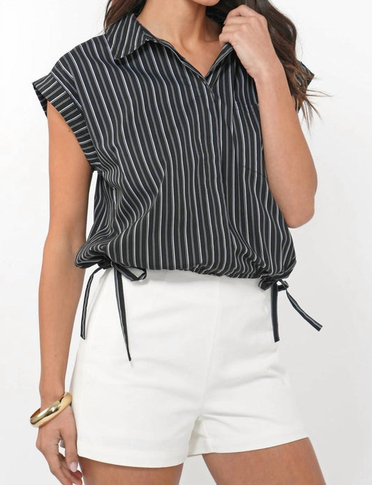 Greylin - Mallory Cropped Button Down Top