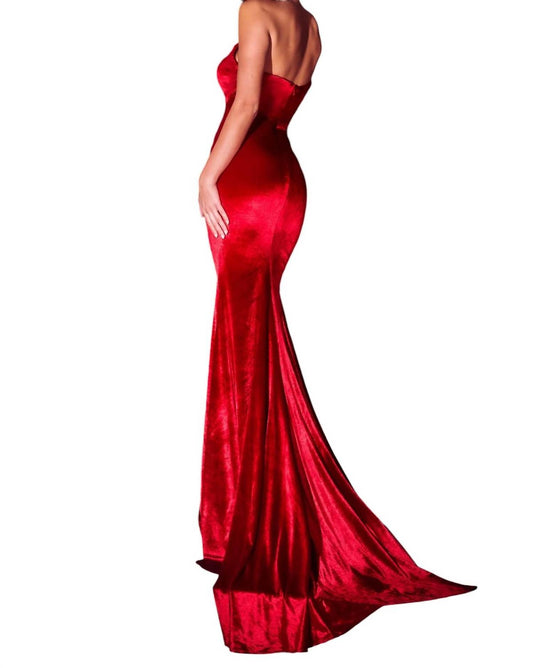 Portia&Scarlett - VELVET SWEETHEART NECK LONG GOWN