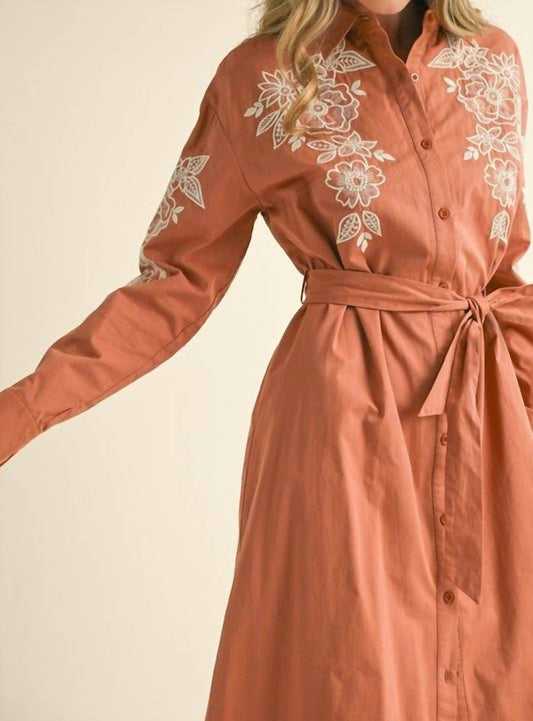 &Merci - Floral Embroidered Midi Dress