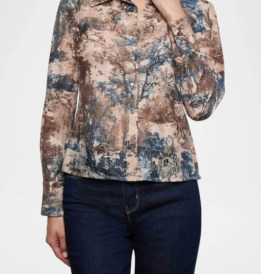 L'Agence - Maia Lace Button Down Blouse