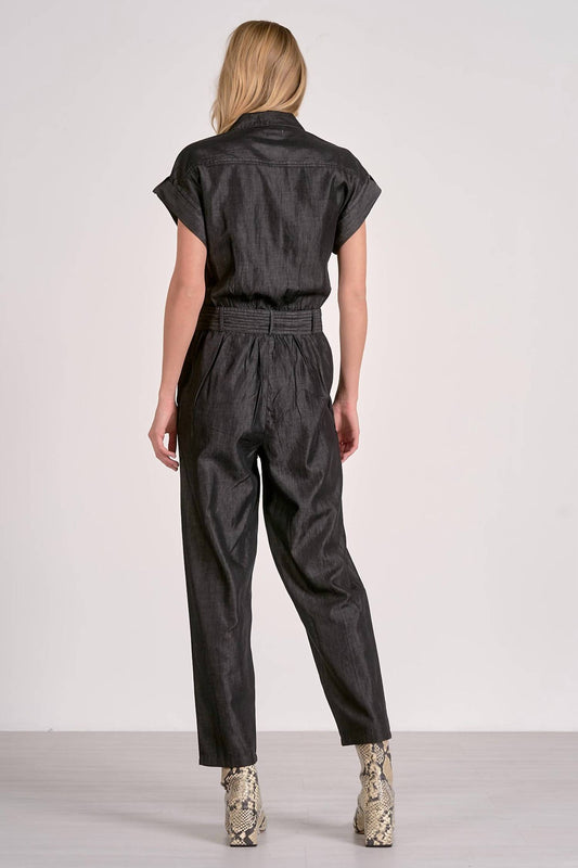 Elan - Utility Short Sleeve Belted Jumpsuit