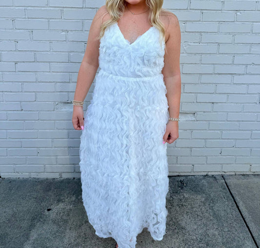 B.Right - Lace Up Floral Maxi Dress