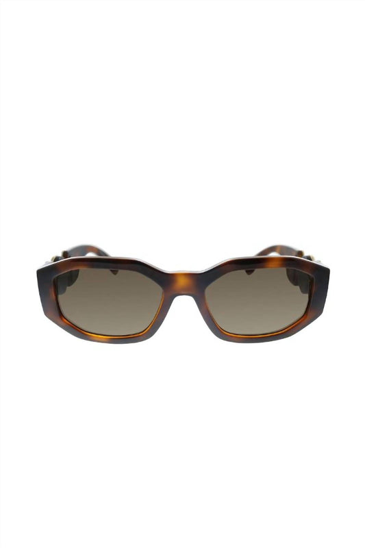 Versace - Geometric Plastic Sunglasses with Brown Lens