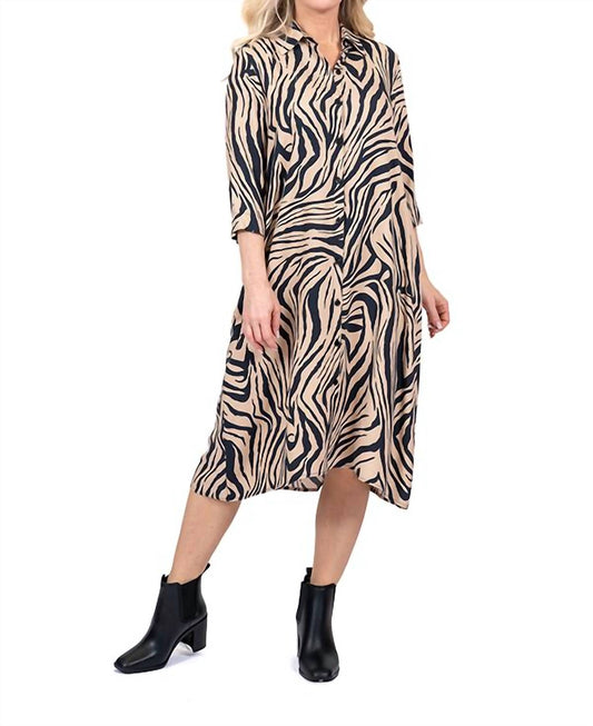 Scapa - Animal Print Midi Shirt Dress
