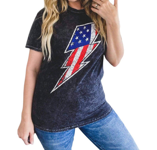 She Shed - Flag Lightning Bolt Tee