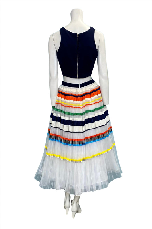 Two Piece Crop Top and Flowy Skirt