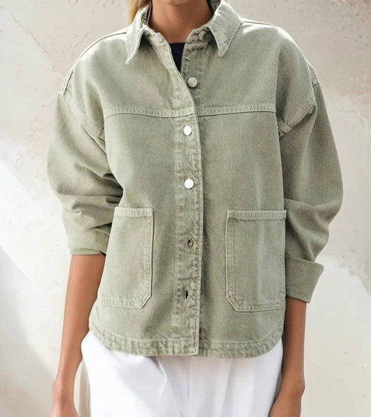 Wisteria Lane - Riley Hip Length Denim Safari Jacket