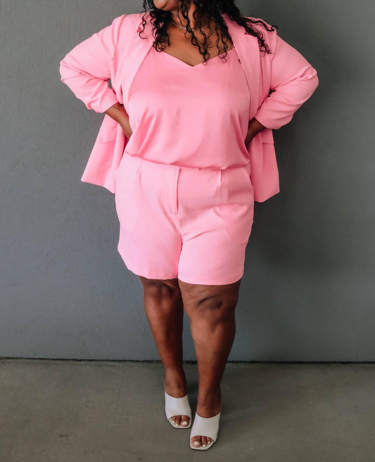 Skies Are Blue - Jules Tailored Shorts - Curvy