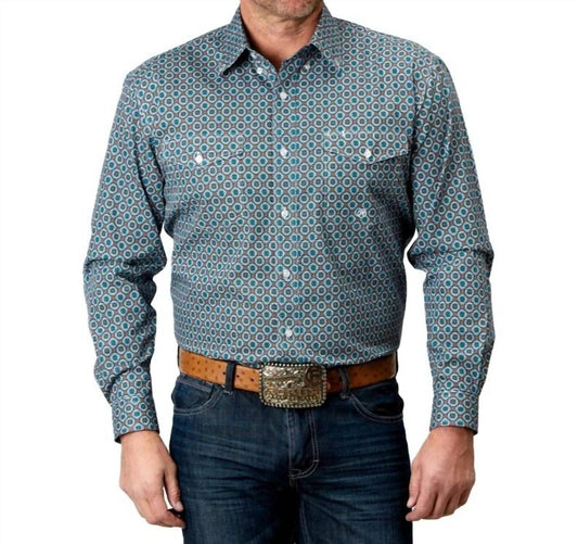 Roper - Long Sleeve Button Medallion Print Shirt