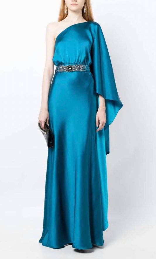 Sachin & Babi - Zahara One-shoulder Satin Gown