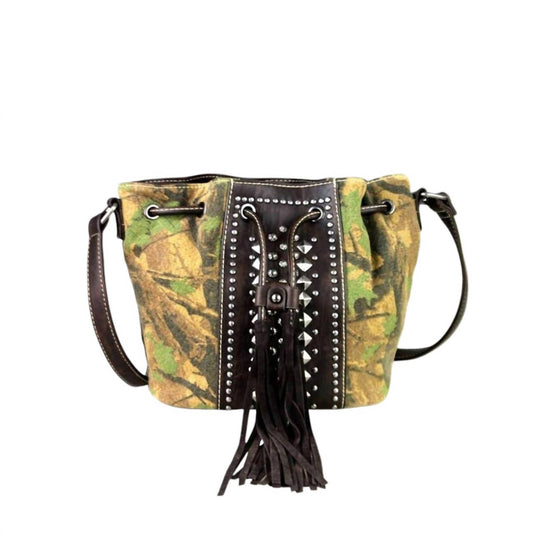 Montana West - Camo Canvas Bucket Crossbody Bag