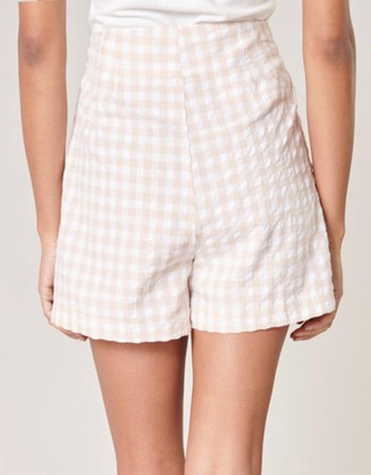 Sugarlips - Women's Piedra Gingham High Waisted Shorts