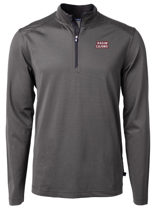 Cutter & Buck - Men's Ragin Cajuns Micro Stripe Quarter Zip Top
