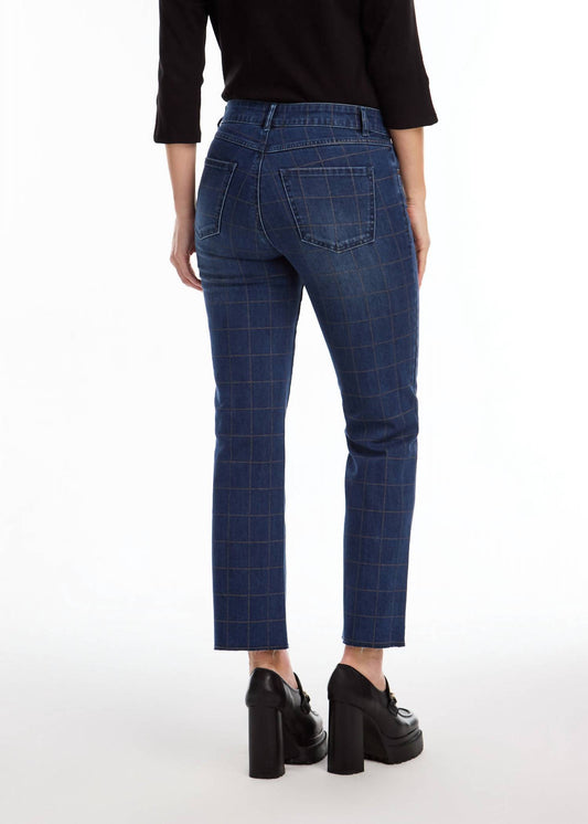Fdj - Christina Plaid Straight Leg Jeans
