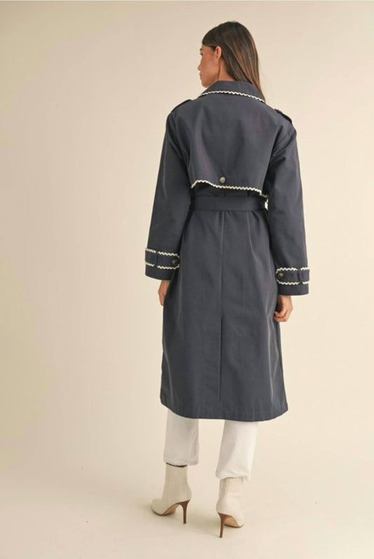 Amie & Co - GEORGIA LACE TRIM TRENCH COAT