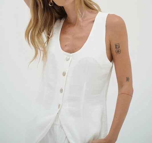 Lna - Kai Long Line Linen Vest