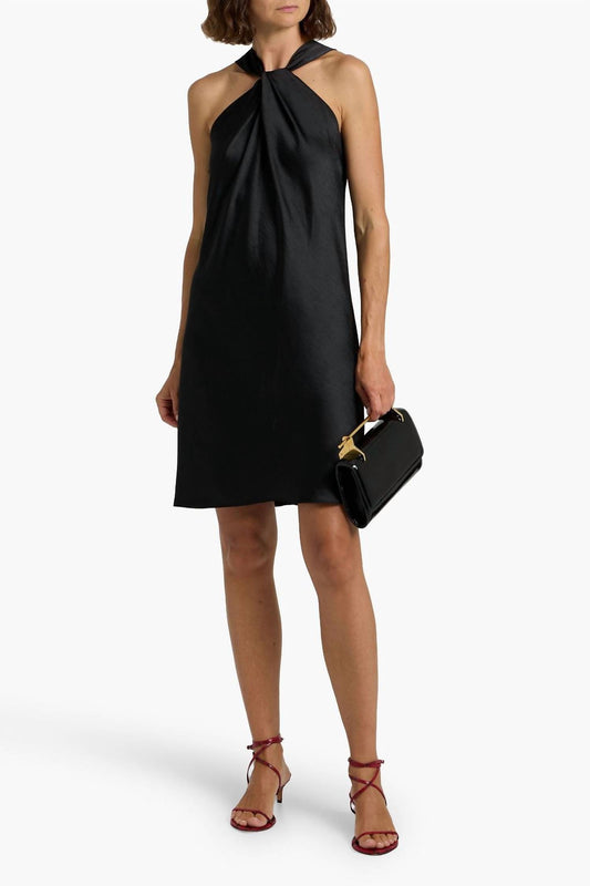 Theory - Silky Sleeveless Twist Neck Mini Dress