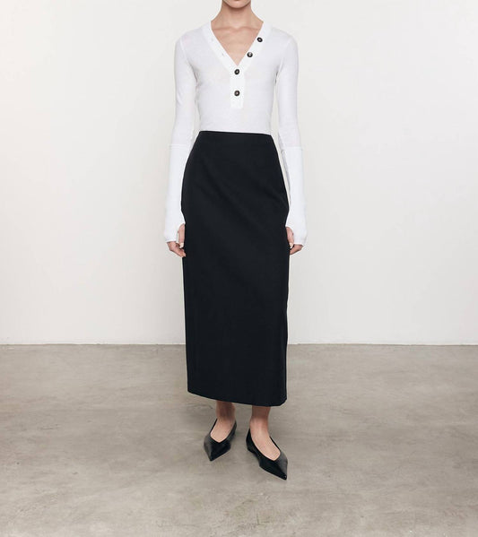 Enza Costa - CASHMERE LONG SLEEVE CUFFED HENLEY TOP