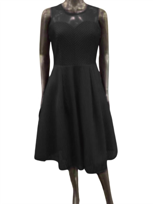 Gracia - womans stripe mesh cocktail dress