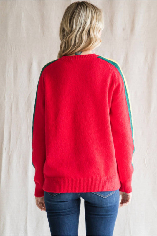 Jodifl - Time to Ride Striped Sleeve Sweater