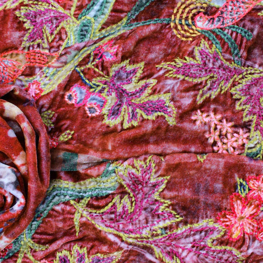 Vismaya - Enchanted Garden Velvet Scarf