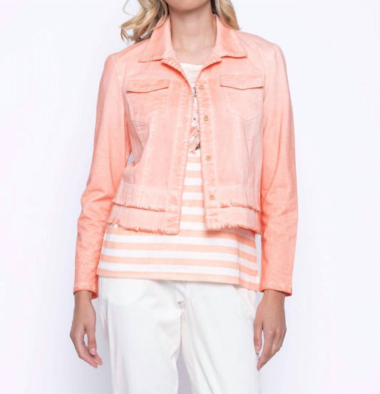 Picadilly - Raw Edge Fringe Patch Pocket Jacket