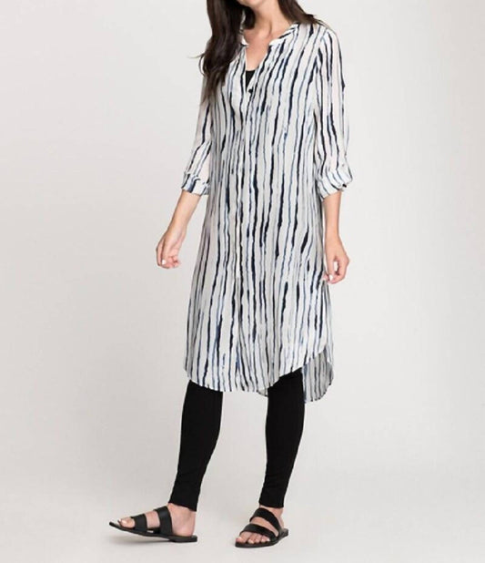 Nic + Zoe - Fluid Ink Silk Blend Tunic Long Top