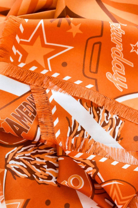 Saturday Silks - Women's Burnt Orange Fringed Spirit Scarf