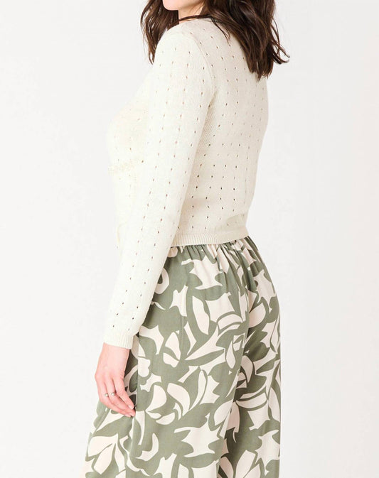 Dex - Pearl Detail Open Stitch Cardigan