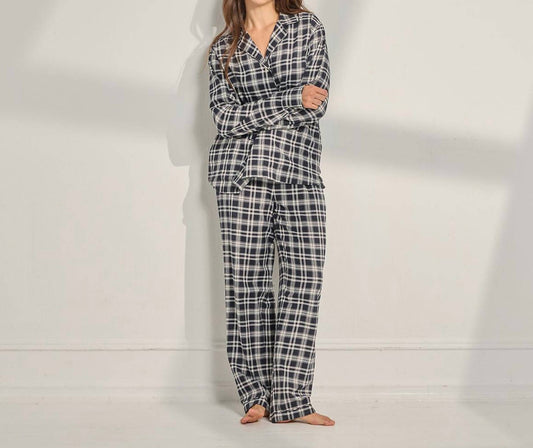 The Sleep Code - Brushed Flannel Plaid Long Pajama Set