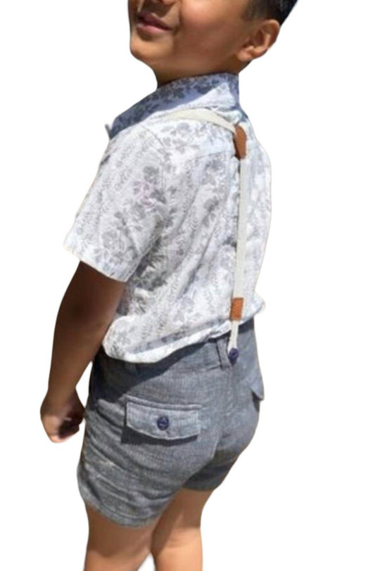 Me & Henry - Boy's Captain Shorts With Removable Suspenders