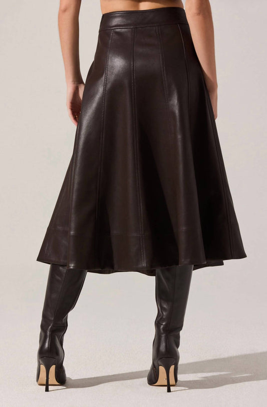 Astr - Zhuri Vegan Leather Midi Skirt