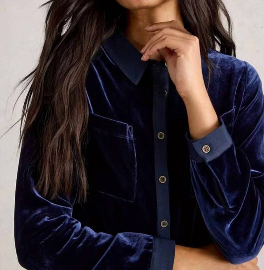 White Stuff - Sophie Velvet Button Down Shirt