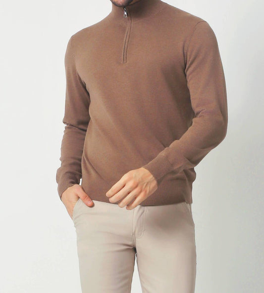 Romeo Nyc - Men's Everyday Cotton Quarter Zip Sweater -plus
