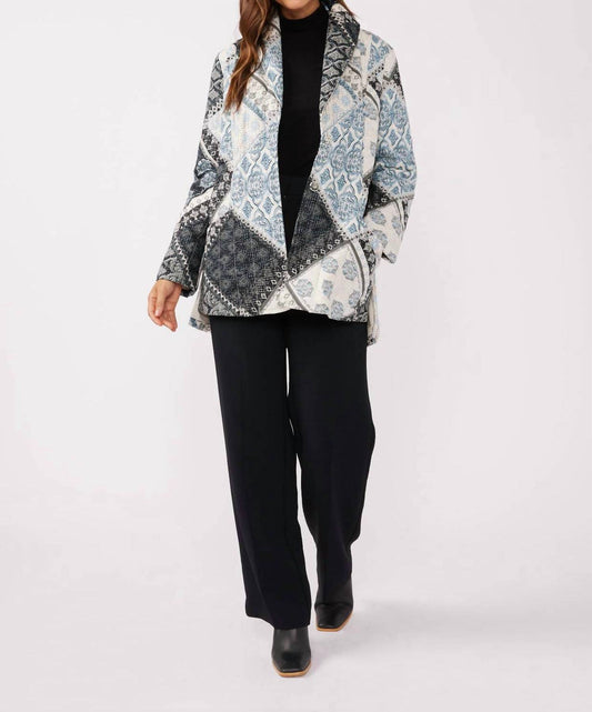 Lovestitch - Quilted Patchwork Shawl Collar Jacket
