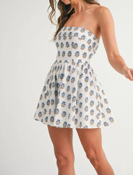 Mint - Strapless Chrysanthemum Romper